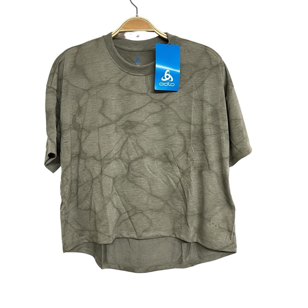 New Odlo Active 365‎ Natural Blend Short Sleeve Shirt Vetiver Melange Small